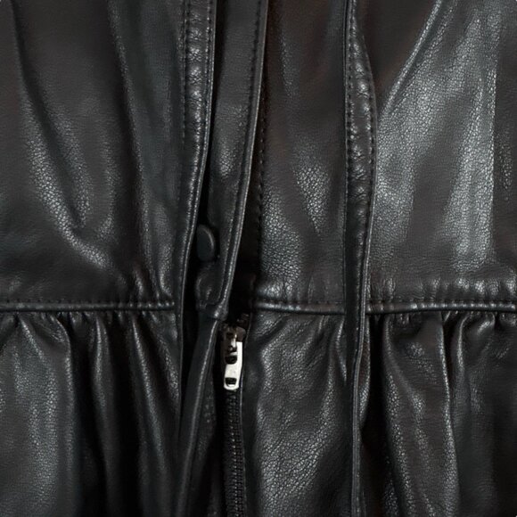 Rebecca Taylor RTR Faux Leather Buttoned Long Sleeve Romper Black Size 6 - Picture 6 of 13